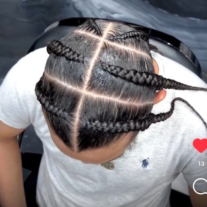 Designer cornrows with a carved part — Dope Fades