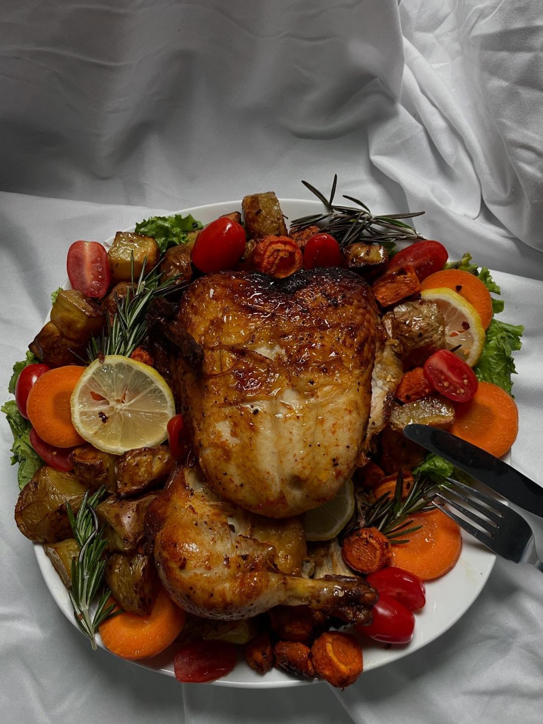 Roast chicken with vegetables